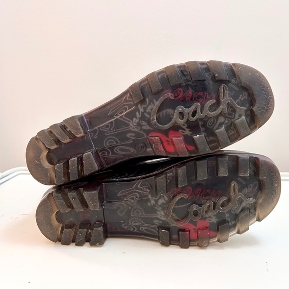 Women’s Black Coach Poppy Rubber Rain Boots - Picture 9 of 10